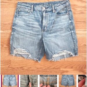 NWOT American Eagle Hi-Rise TomGirl Bermuda Jean Shorts, Size 14